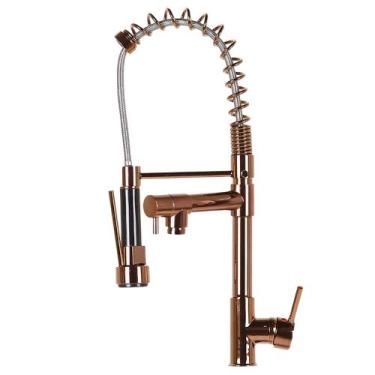 Imagem de Torneira Cozinha Gourmet Rose Gold Pia Bancada Monocomando - Zaganza