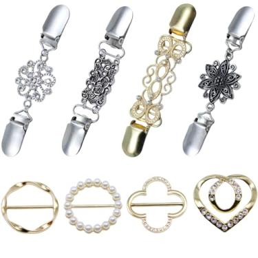 Imagem de Clipes de suéter clipes de xaile anel de cachecol 8 peças clipes de camisa para mulheres clipes de vestido para mulheres clipe modelador de cintura clipe retrô cardigã clipes para roupas femininas,