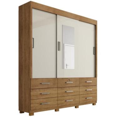 Imagem de Roupeiro Itapema c/ Corrediça Telescópica c/ Espelho 3Pts 9Gav - Rud R