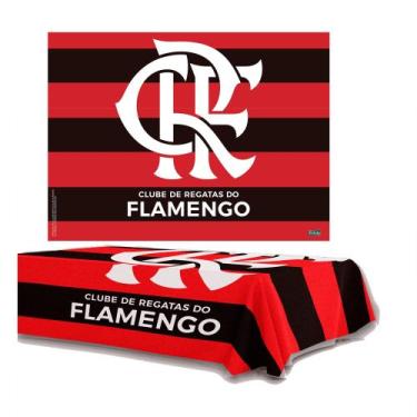 Imagem de Kit festa Flamengo Decoração Aniversário Painel+Toalha - Festcolor