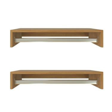 Imagem de Kit 2 Cabideiros De Parede Suspenso 70x25x11,5 Amadeirado