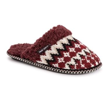 Imagem de MUK LUKS Pantufas femininas Frida Scuff, Oxblood, Large