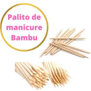 Imagem de Palito Manicure Bambu ponta  e chanfro 100 unidades - Liz produto de b
