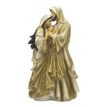 Imagem de Imagem Sagrada Família Importada Dourada Resina 41 cm - Amém Decoração