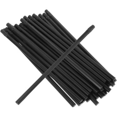 Imagem de 24 lápis de madeira com borracha, lápis hexagonais Hb, lápis de grafite, lápis de desenho, lápis de esboço, preto, para , lápis de exame para sala de aula, escritório em casa