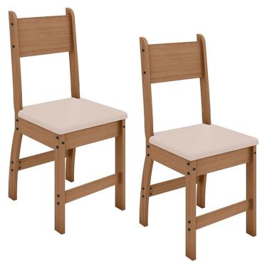 Imagem de Cadeira para Mesa de Jantar Milano Kit 2 Peças Carvalho Savana - Poliman