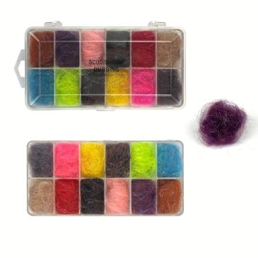 Imagem de Aventik 12 cores Tika Sports Conjunto de dublagem para amarrar moscas secas e midge Crafting Line Yarn Scud Sand Worm Flies Novo material de amarração de moscas para ninfa (sopa/camarão)