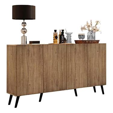 Imagem de Aparador Buffet Retrô Multimóveis Veneza 4 Portas Fg3556 Rustic/preto