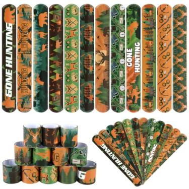 Imagem de Serencatcher 48 peças de pulseiras de batida Gone Hunting para crianças, lembrancinhas de festa de caça para camuflagem, cervo, aniversário, chá de bebê, decorações de festa, suprimentos, recompensas