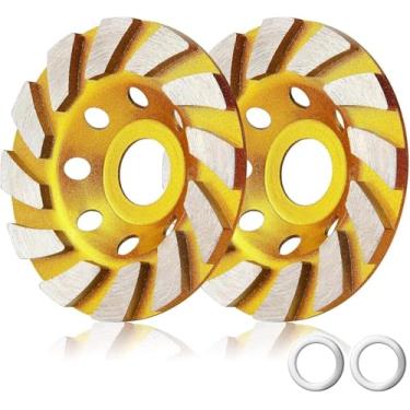 Imagem de Disco de Desbaste Diamantado Disco Desbaste Concreto Disco Rebolo Concreto Parede Piso Mármore Profissional kit 2 Peças Para Esmerilhadeira Alta Durabilidade Acabamento Preciso (2)