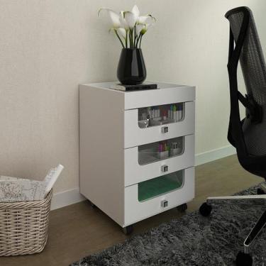 Imagem de Carrinho de maquiagem com 3 Gavetas e Rodízio PE2013 - Tecnomobili, Br