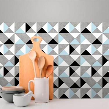 Imagem de Revestimento de Concreto com Azul 250 - Inove Papéis de Parede