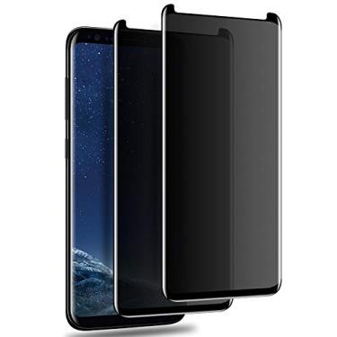 Imagem de LYWHL Pacote com 2 películas protetoras de tela para Samsung Galaxy S9 Plus, antiespião, rigidez 9H, película de vidro temperado para Galaxy S9 Plus / S9 +/S8 Plus / S8+ [compatível com capas] [sem bolhas]