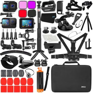 Imagem de Husiway Kit de acessórios para Gopro Hero 13 12 11 10 e 9 capa de bateria preta à prova d'água capa de silicone protetor de tela de vidro pacote para Go pro Hero13 Hero12 Hero11 Hero10 Hero9-63E