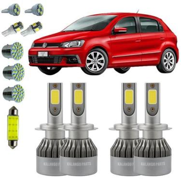 Imagem de Kit Led VW Gol G5 G6 G7 G8 Luz Alta Baixa Teto Placa Ré T10