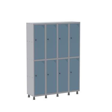 Imagem de Guarda Volume Roupeiro 8 Portas Aço Grp 504/8 Pandin Móveis Cinza/Azul Dali