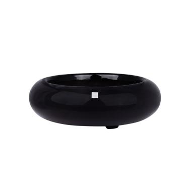 Imagem de Vaso Redondo Em Fibra De Vidro 30x9cm Bella Art Preto