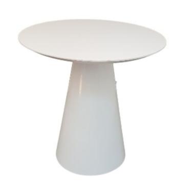 Imagem de Mesa Lateral Cone Redonda 51 Cm Laqueada Cor Branco