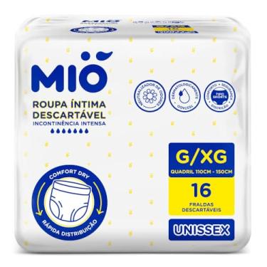 Imagem de Roupa Íntima Descartável Mió Adulto Tamanho G/XG Unissex 16 Unidades