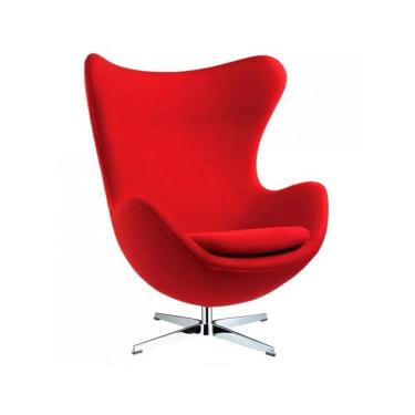 Imagem de Poltrona Egg Suede Vermelha