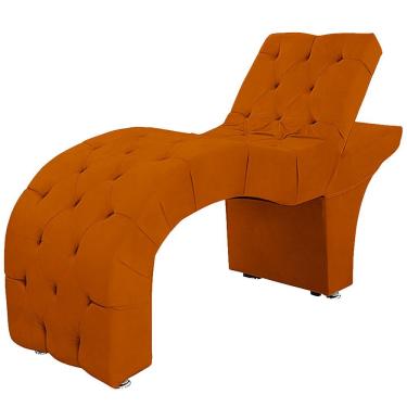Imagem de Maca Estofada Capitone Reclinável Julia Para Estetica Facial Sombrancelha E Cílios Suede Cor Terracota