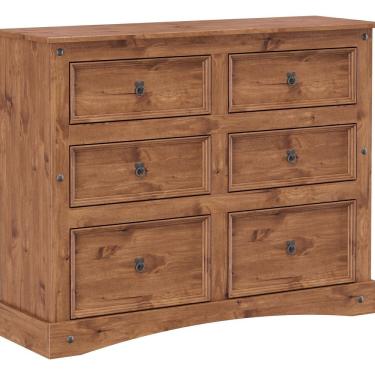 Imagem de Cômoda 06 Gavetas De Madeira Maciça Cera Carvalho