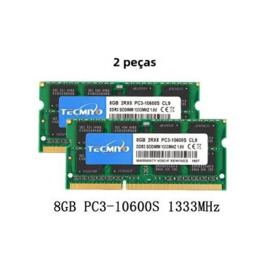 Imagem de Memória RAM DDR3 16GB (2x8GB) 1333MHz - Tecmiyo SODIMM CL11 1.5V para 