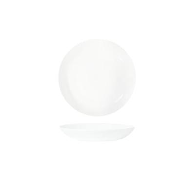 Imagem de Prato profundo de cerâmica simples de cor redonda estilo chinês para uso doméstico redondo - prato de arroz branco puro de 19 cm