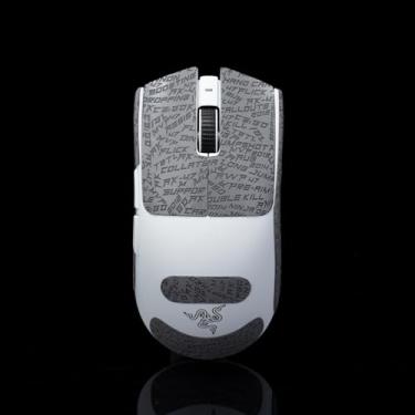 Imagem de Hokeyio Fita aderente para Razer Viper V3 Pro - antiderrapante, controle aprimorado, resistência ao suor, melhora a aderência FPS para jogos e proteção do mouse [pré-corte] CS cinza