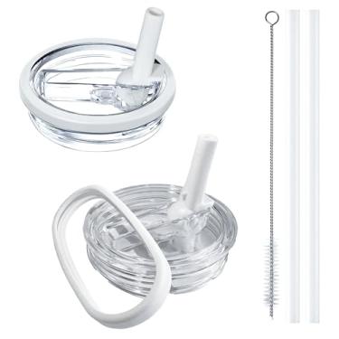 Imagem de Aooiiysd Pacote com 2 tampas Stanley de substituição de 1,134 g, para acessórios de copo Stanley Quencher H2.0, design à prova de derramamento, material resistente ao calor de alta qualidade (branco