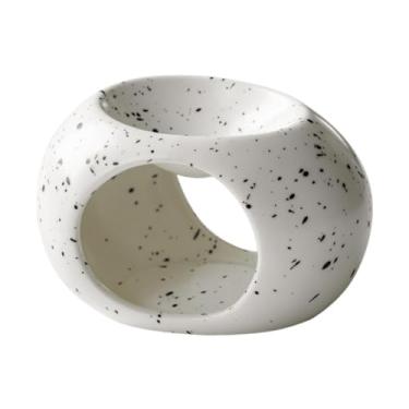 Imagem de Fenteer Difusor de óleo essencial para casa, porta-velas para velas internas, aquecedor de aroma, para ioga, Halloween, quarto, spa, gabinete, Preto Branco