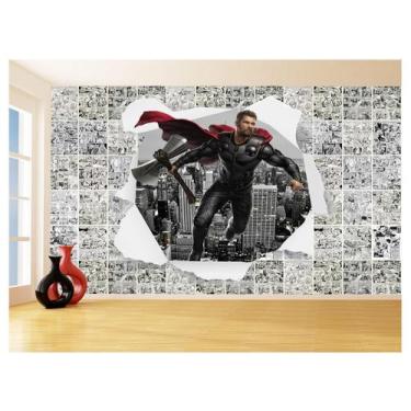 Imagem de Papel De Parede 3D Heróis Página Quadrinhos Hq 3,5M Nhma235 - Você Dec