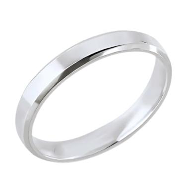 Imagem de Aliança de Compromisso Chanfrada 3mm Avulsa em Prata Legítima (14)