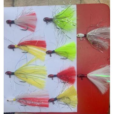 Imagem de Kit isca articial streamer jig cores variadas anzol black reforçado - 