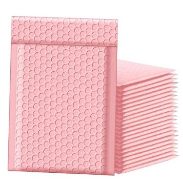 Imagem de Famagic Bubble Mailers 15 x 25 cm 100 peças rosa claro sacos de transporte, sacos de embalagem chiques para pequenas empresas, envelopes de correspondência acolchoados coloridos, opaco fosco autovedação bolha envelopes de poliéster em massa #0