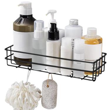 Imagem de Prateleira Aramada Porta Objetos Com Ganchos Metal Multiuso - Mm House