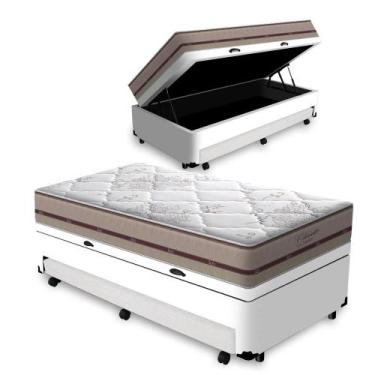 Imagem de Box Baú + Aux e Colchão de Mola Ensacada Anjos Classic 88 cm - Anjos C