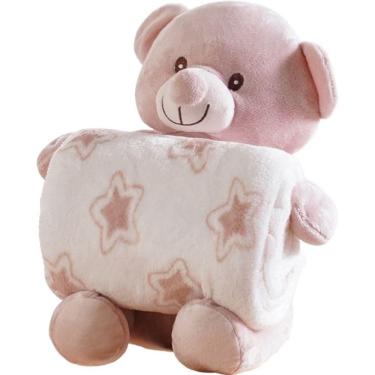 Imagem de Bichinho De Pelúcia Carinhoso New Com Manta Bebê 100x75cm Ursinho