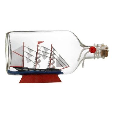 Imagem de Enfeite Pirata Barco Barquinho Dentro Da Garrafa - 19cm