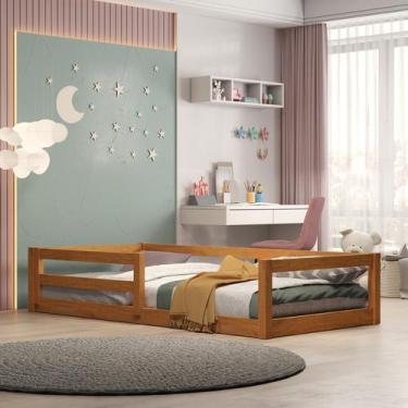 Imagem de Cama Montessoriana Juvenil de Madeira Maciça Estrutura Segura Design M