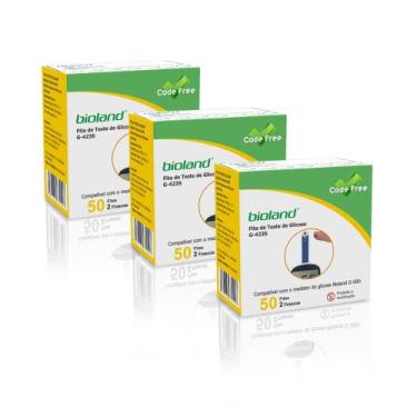 Imagem de Kit 150 Tiras Para Medição De Glicemia Glicose G423s Bioland