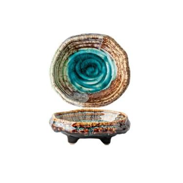 Imagem de Prato de cerâmica para sobremesa de pé alto prato de tempero em forma especial - Bitan - prato de 12,7 cm