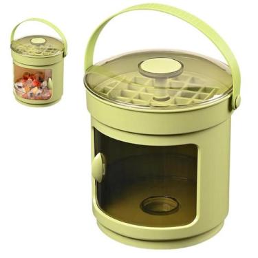 Imagem de Balde Forma de Gelo Tampa Alça Pegador Reservatorio Dispenser Recipien