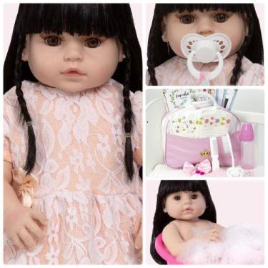 Imagem de Bebe Reborn Realista Menina Morena Linda Enxoval 20 Itens - Cegonha Re