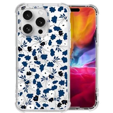 Imagem de Capa para iPhone 15 Pro Max, azul e branco, lírio do vale, capas transparentes com estampa fofa para meninas e homens, fina, macia, à prova de choque