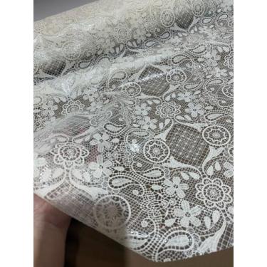 Imagem de Toalha de Mesa Plástica Rendada - Corte RETO 1 mt - Leia descrição Toa