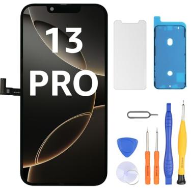 Imagem de LL TRADER Substituição de tela para iPhone 13 Pro 15.5 cm LCD Retina FHD Display COF Touch Screen Digitalizador com kits de ferramentas de reparo, fita impermeável, protetor de tela (Truetone