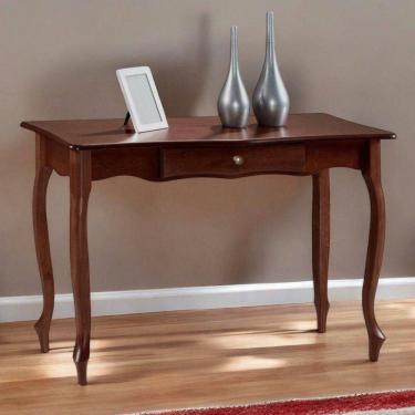 Imagem de Aparador Para Sala 1 Gaveta Pés Luiz Xv - Castanho Envelhecido