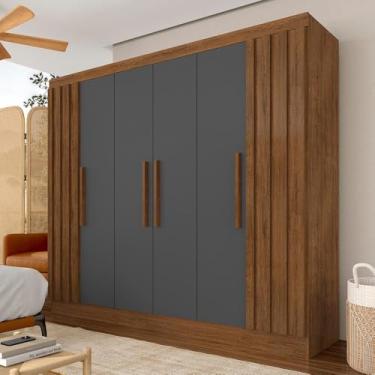 Imagem de Roupeiro Casal 6 Pts 2 Gav Ripado Camille Freijó/grafite - M.a Freijó/grafite