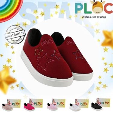 Imagem de Tênis infantil Ploc Estrelinha Casual Menina Anatômico Escolar, 24, Ma